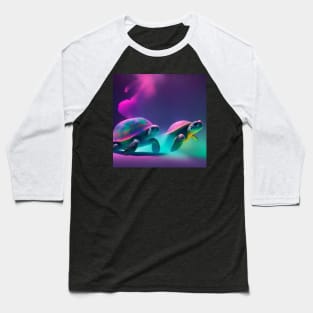 TURTLES DESIGN IN MULTICOLORED MIST Baseball T-Shirt